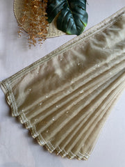 Beige Organza Saree