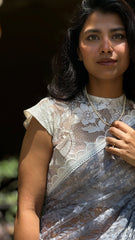 Grey Lace Saree with Blouse