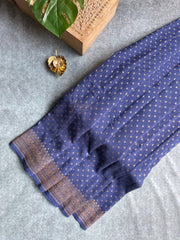 Navy blue Georgette Banaras Saree