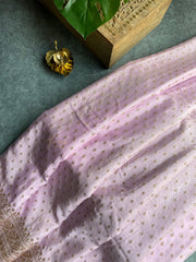 Pastel Lilac Georgette Banaras Saree