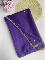 Purple Organza Embroidered Saree