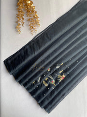 Black Organza Embellished Saree