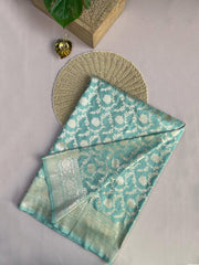 Pastel Turquoise Banaras Saree