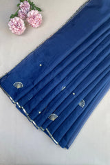 Navy Blue Organza Saree