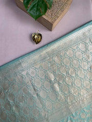 Pastel Turquoise Banaras Saree